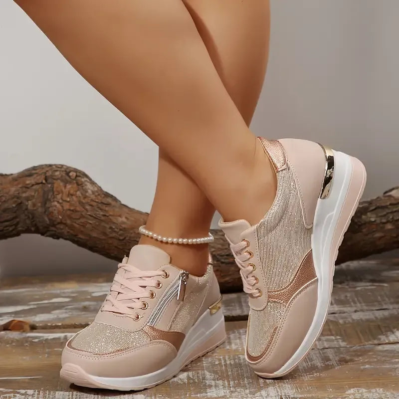 Yanna | Nuove Sneakers Ortopediche Allacciate con Zip Laterale da Donna
