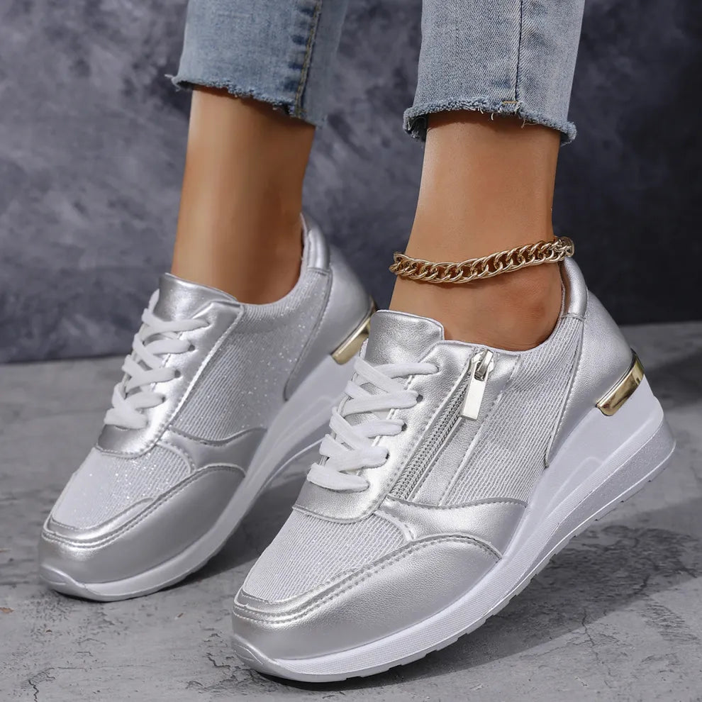 Yanna | New Lace-Up Orthopedic Sneakers with Side Zipper for Women
