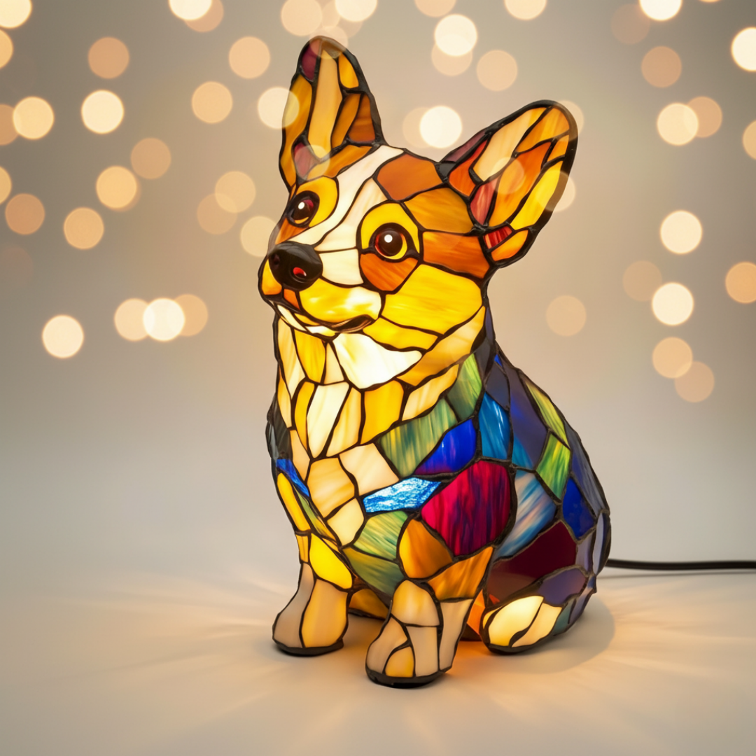 Corgi | Lampada in vetro colorato
