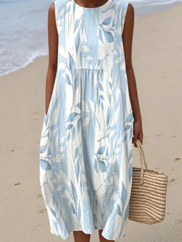 Joy | Abito Midi con Fantasia Foglie