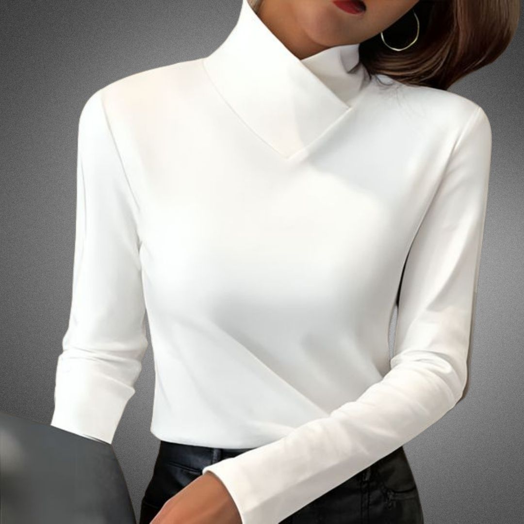 Maja | Sculpted Soft High Collar Blouse
