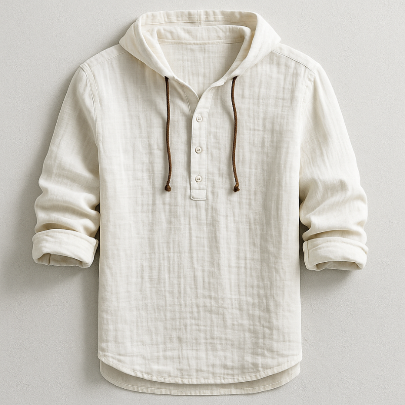 Camicia Franco in lino con cappuccio
