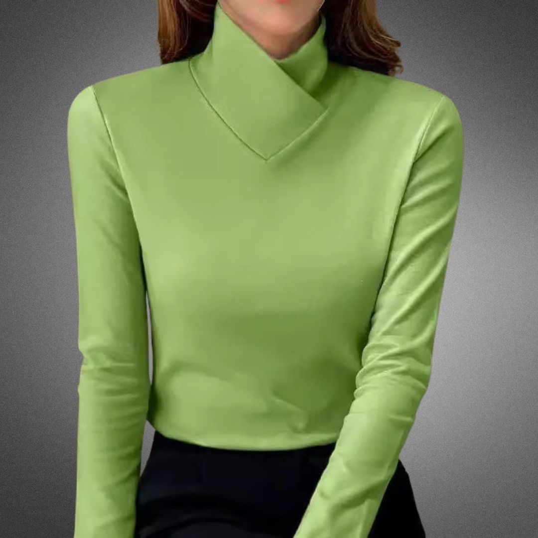 Maja | Blusa Scolpita a Collo Alto Morbido