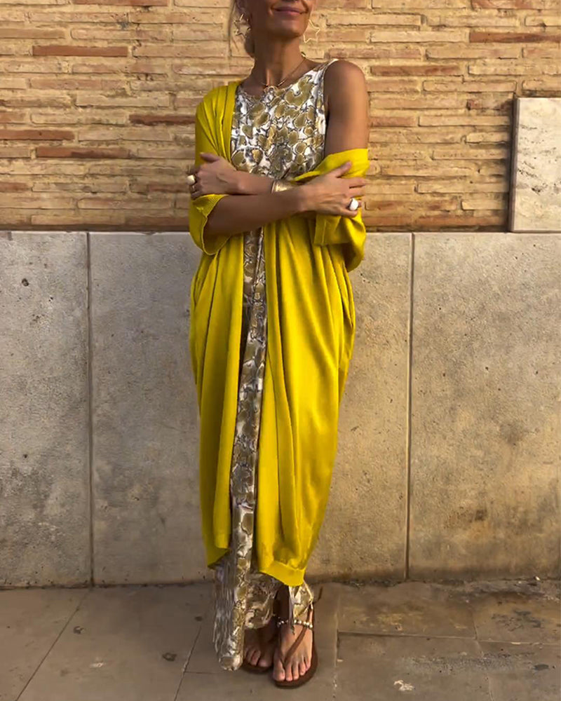 Zenova⹠Alice | Elegant lÄngklÀnning + matchande cardigan