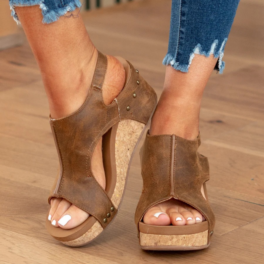 Zenova™ Sandy | Wedge-sandaler i mocka