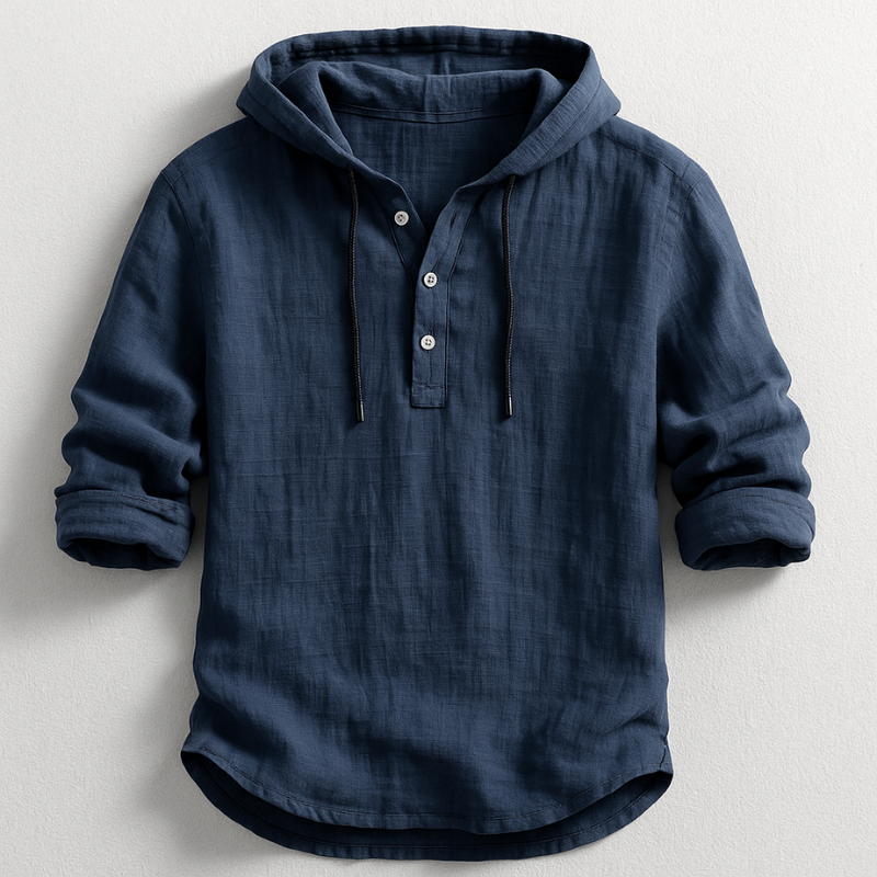 Camicia Franco in lino con cappuccio