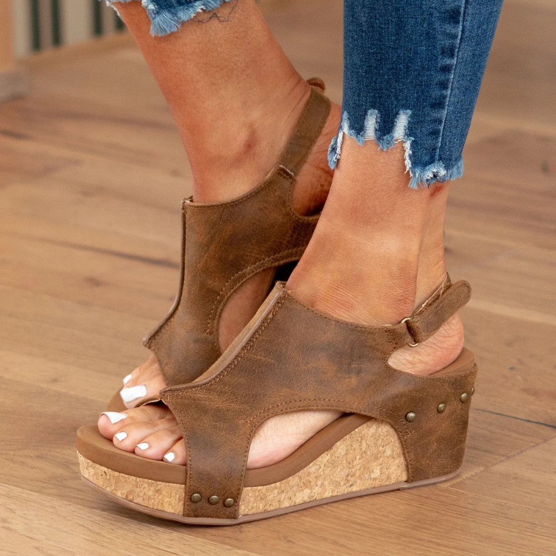 Zenova™ Sandy | Wedge-sandaler i mocka