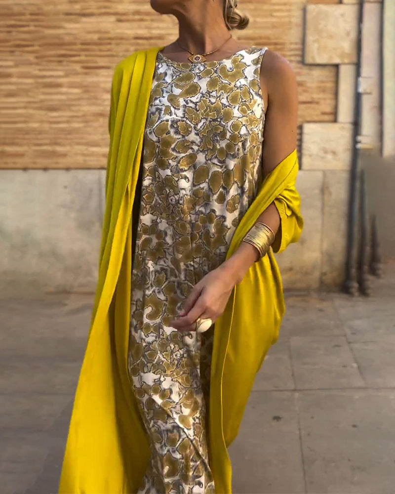 Zenova⹠Alice | Elegant lÄngklÀnning + matchande cardigan