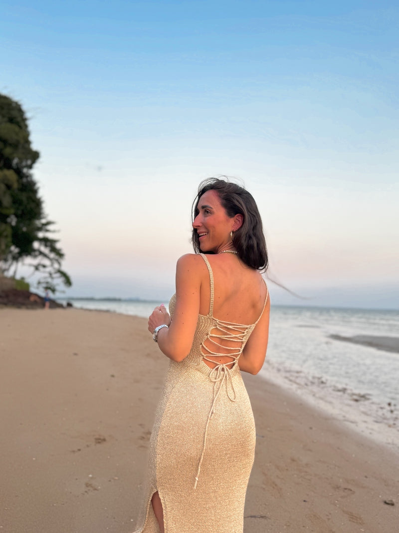 Zenova™ Briella | Elegant stickad midiklänning - En storlek (32-38)