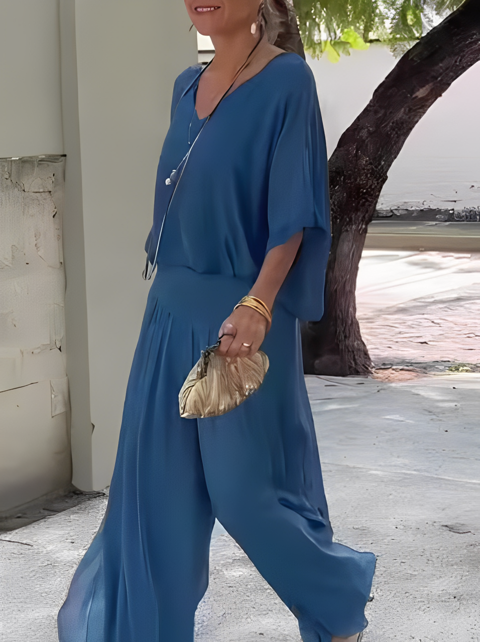 Zenova™ Sharah | Bohemisk jumpsuit i chiffong - V-hals