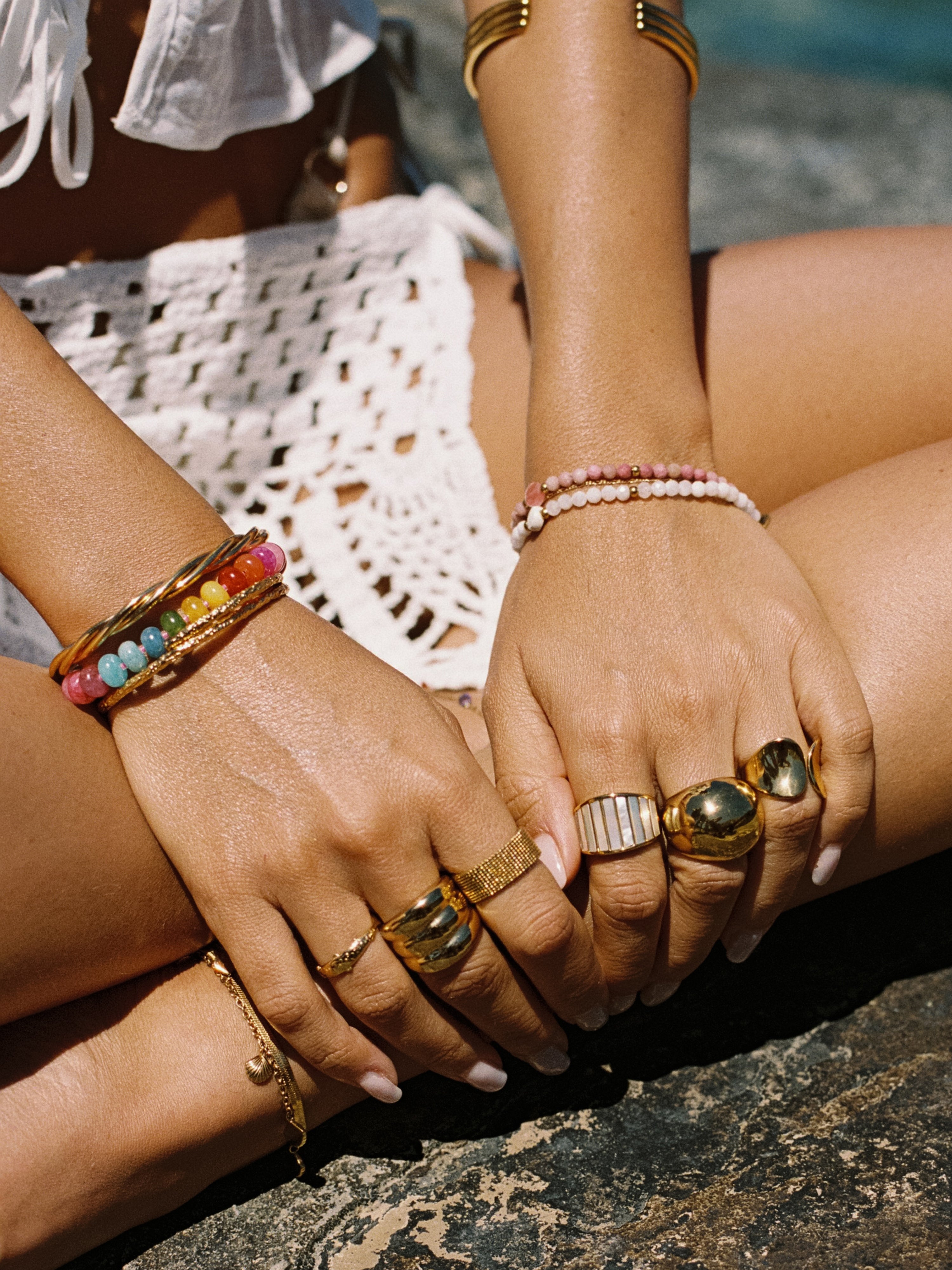 Bloom Stones armband guldpläterat stål | Zenova™