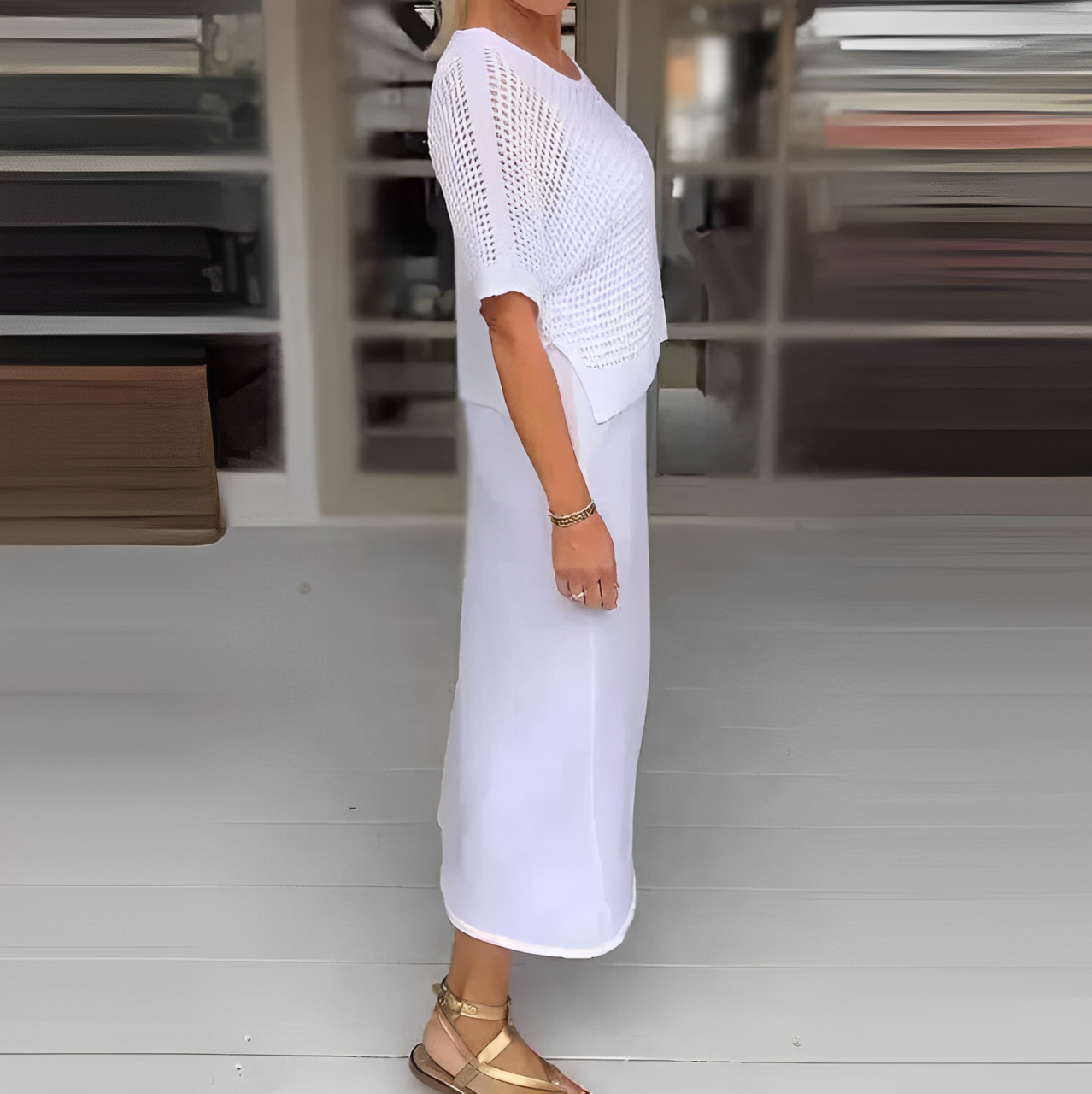 Zenova™ Becka | Mediterrarean Klänning + Matchande virkad gåvoset