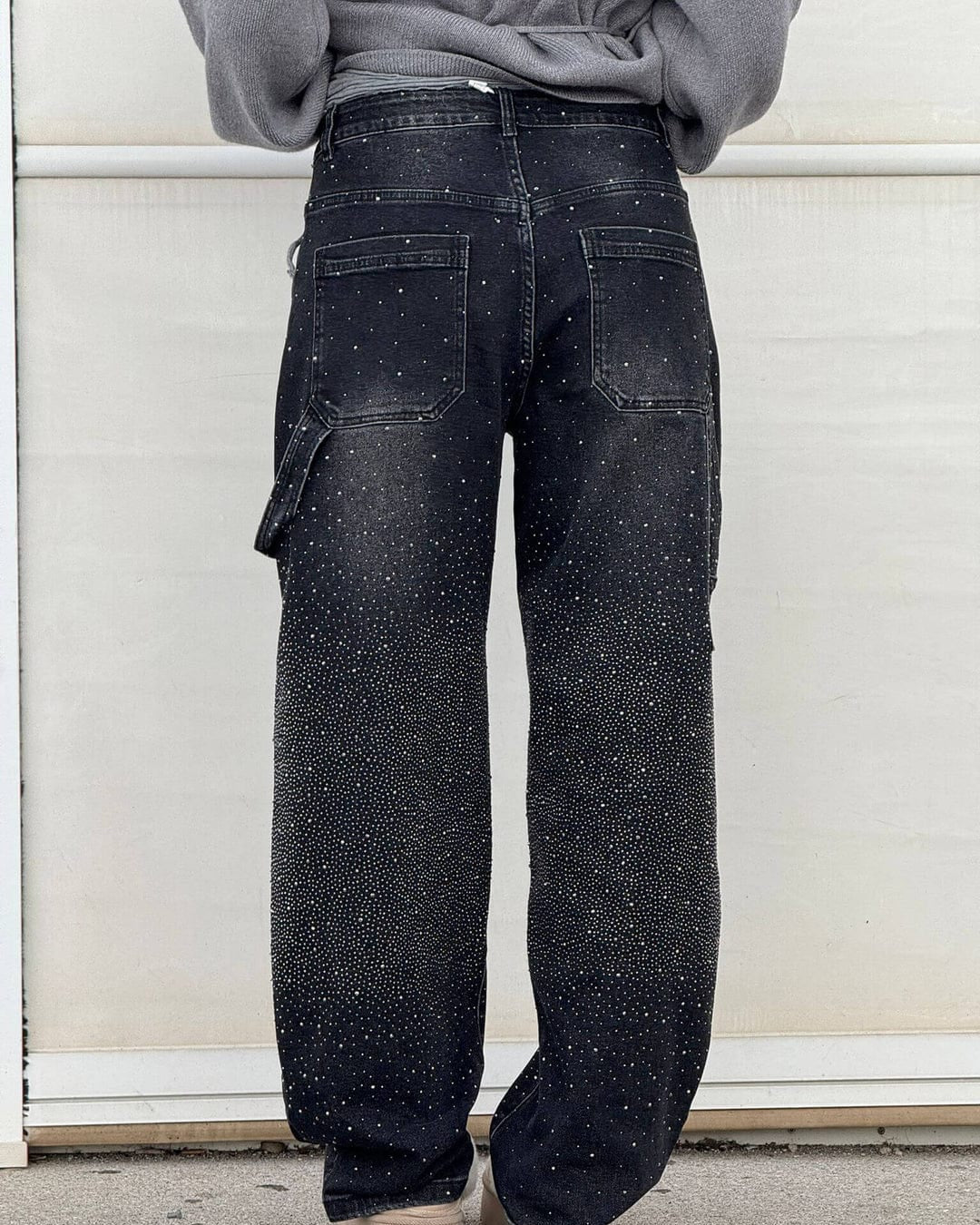 Zenova™ Crystal | Glitter Jeans med vida ben