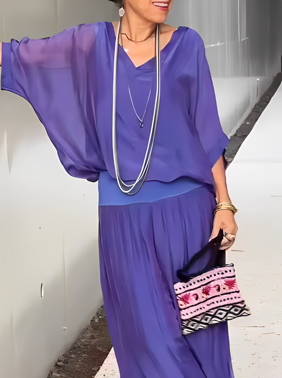 Zenova™ Sharah | Bohemisk jumpsuit i chiffong - V-hals