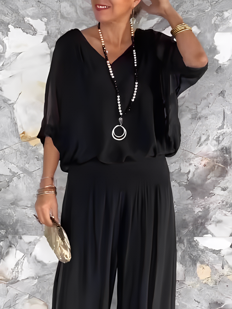 Zenova™ Sharah | Bohemisk jumpsuit i chiffong - V-hals