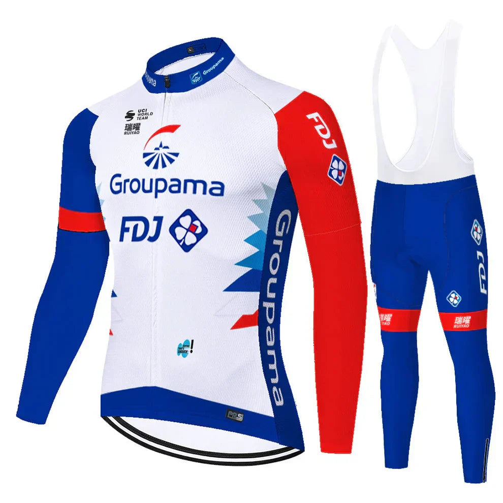 FDJ - Långärmad professionell cykelset