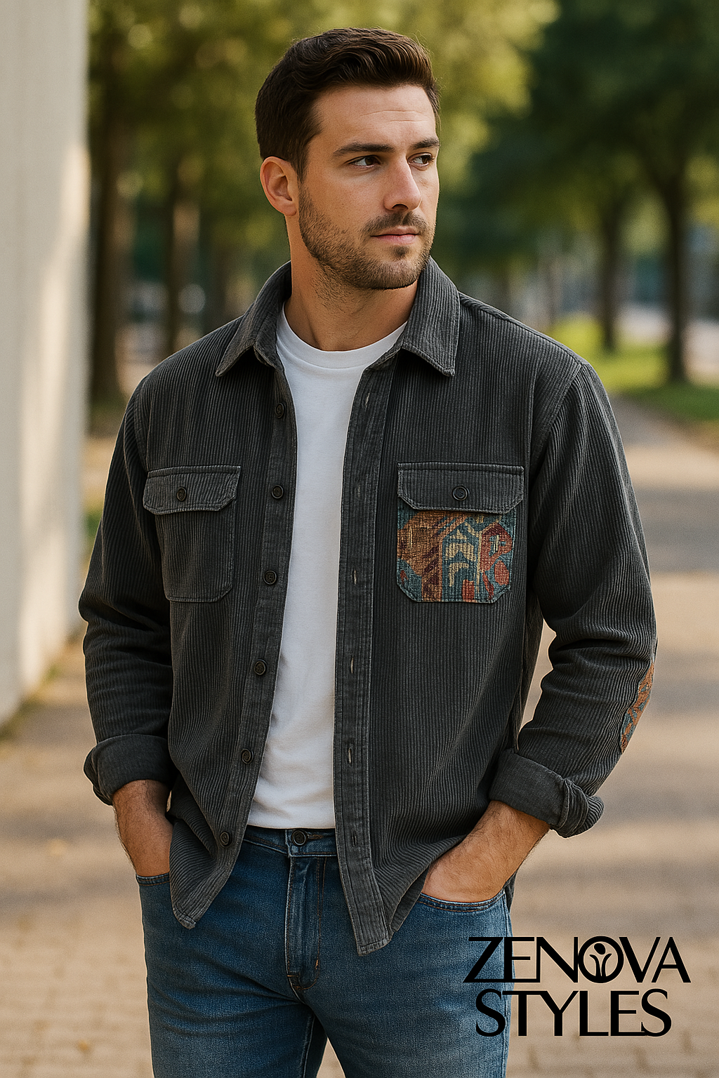 Zenova™ Oslo |Corduroy skjorta jacka