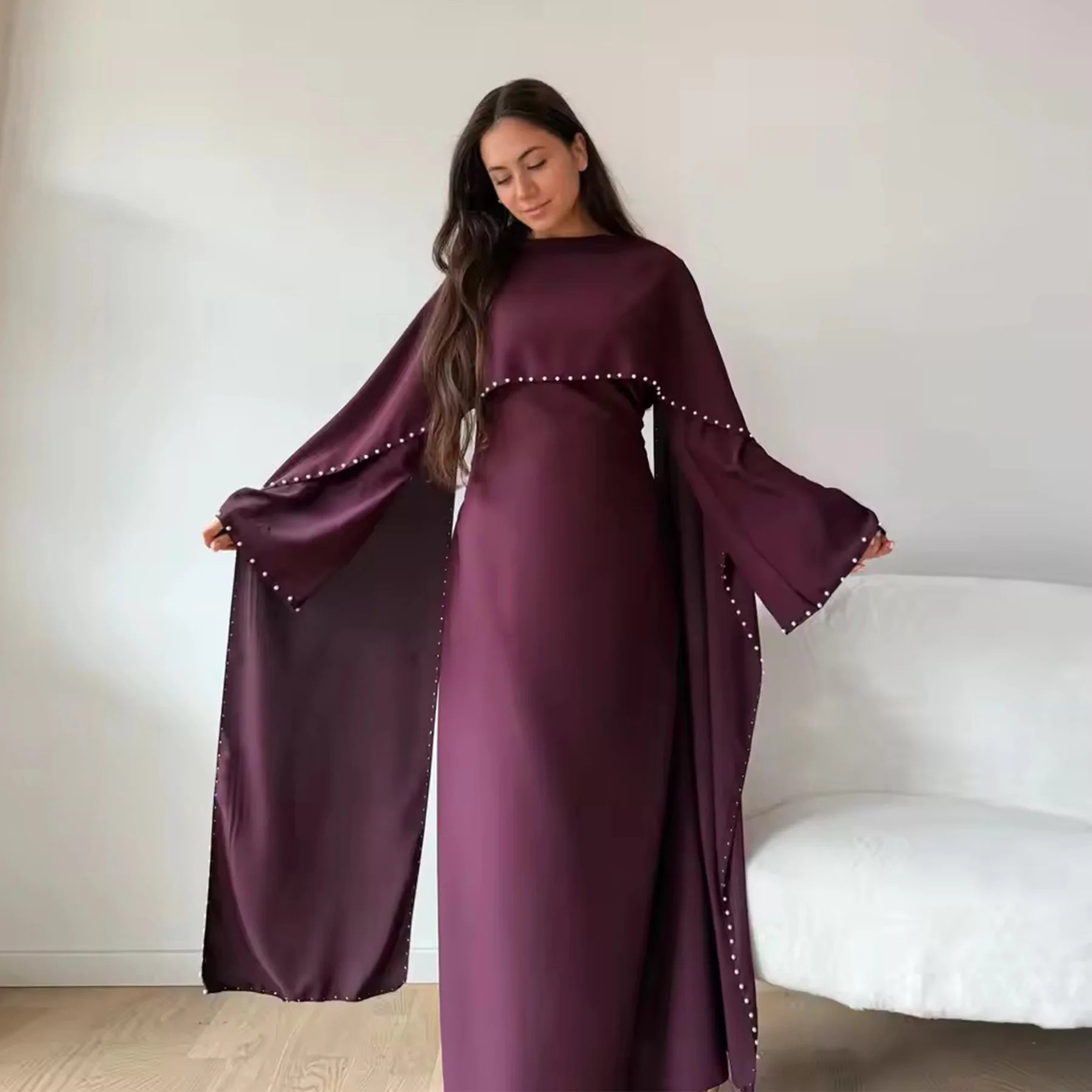 Abaya-vestito tunica con mantello Dubai Pearl
