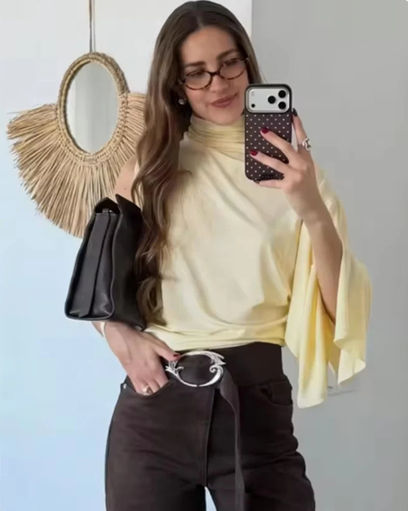 Flowing Asymmetrical Draped Top
