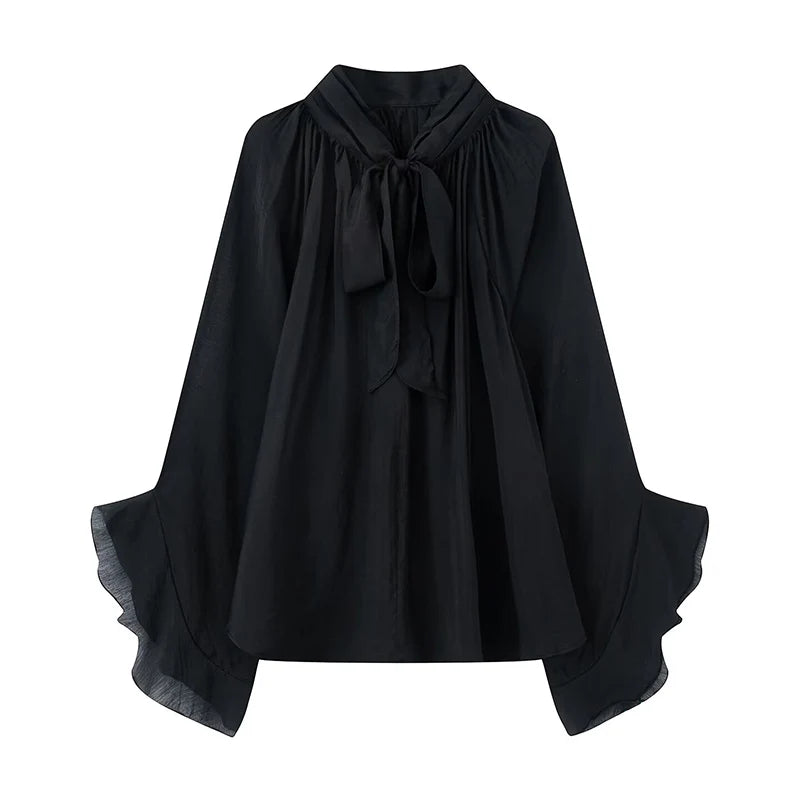 Camicetta con fiocco in chiffon