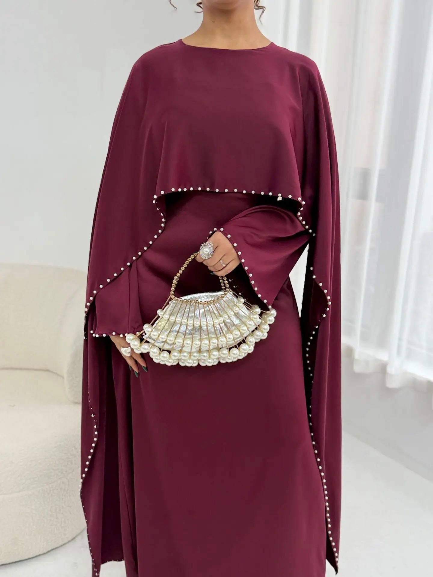 Abaya-vestito tunica con mantello Dubai Pearl