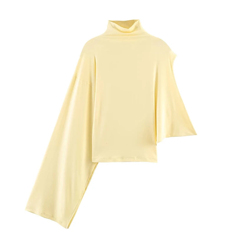 Top drappeggiato asimmetrico fluido
