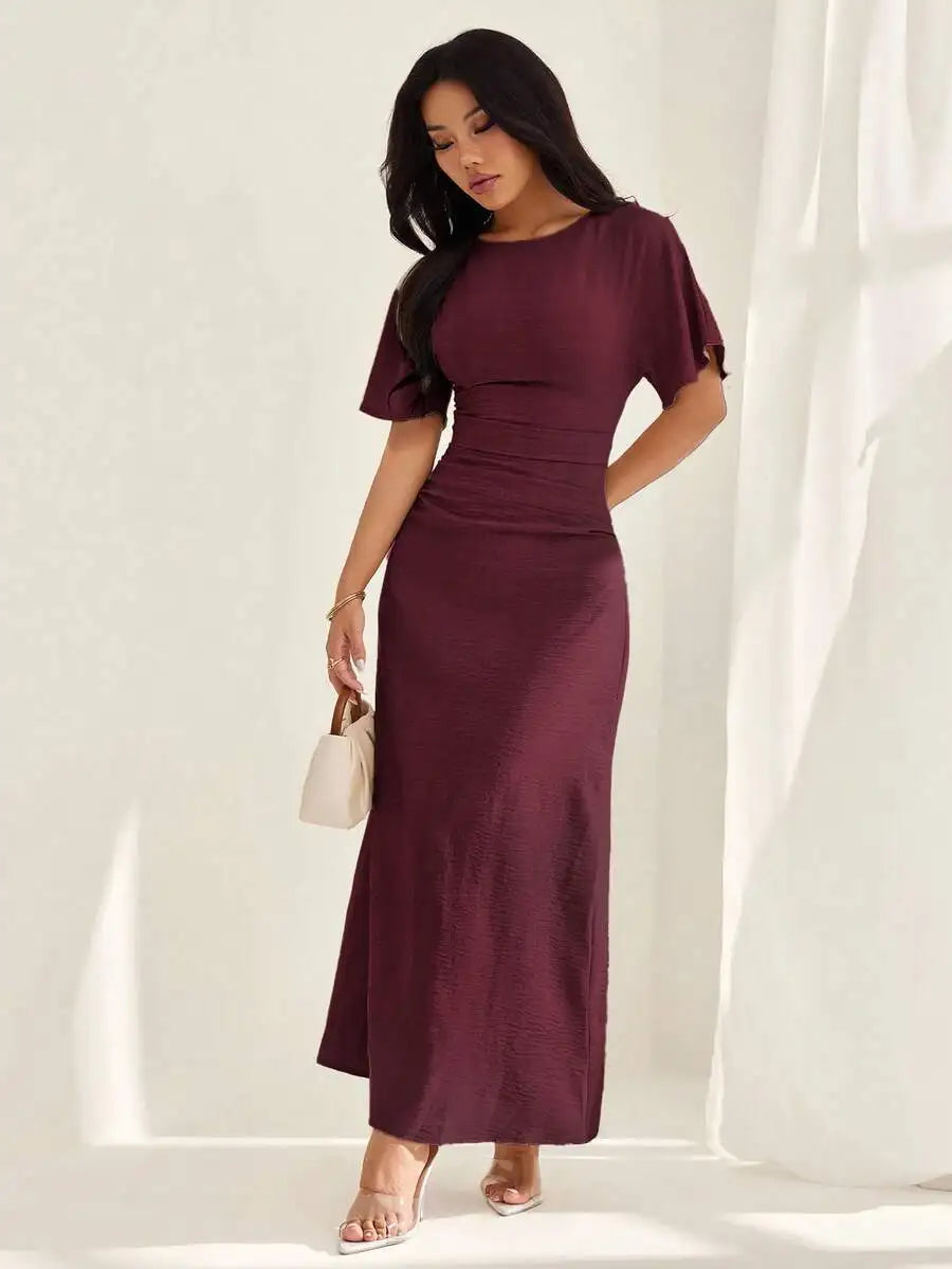 Elegante Vestito Midi Estivo in Misto Lino