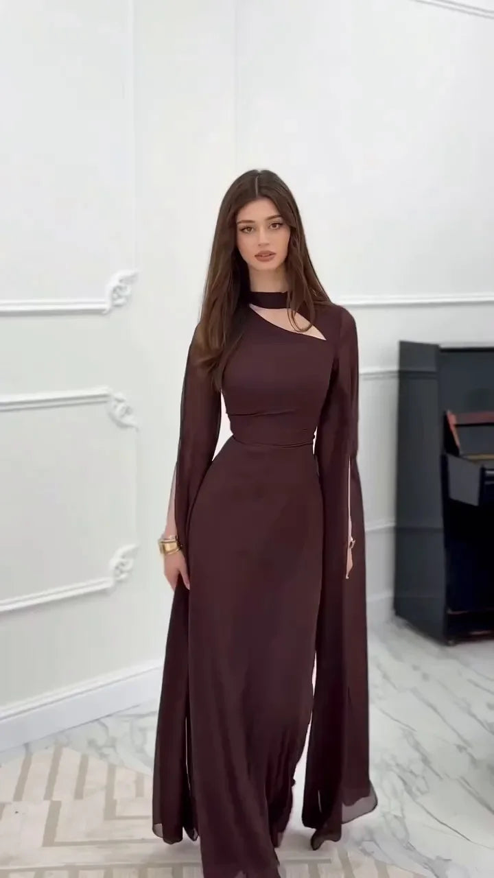 Abito a maniche lunghe sottile ed elegante