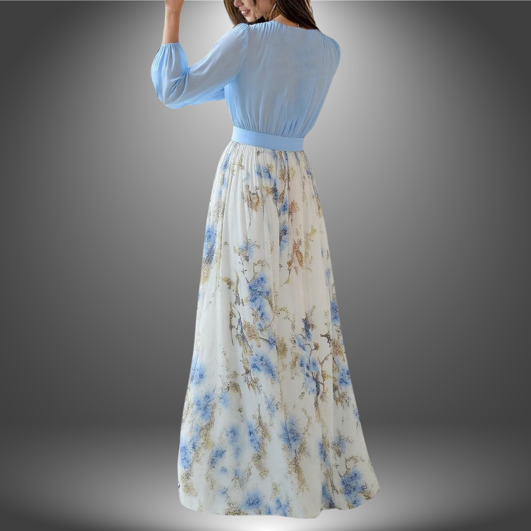 Zenova™ Cyana | Elegant långklänning med blommigt tryck