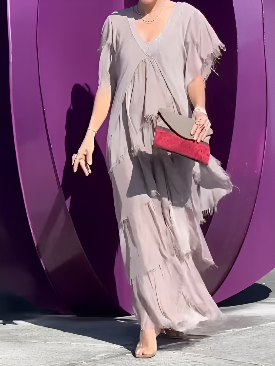 Zenova™ Valerie | Långklänning - ”V” halsringning