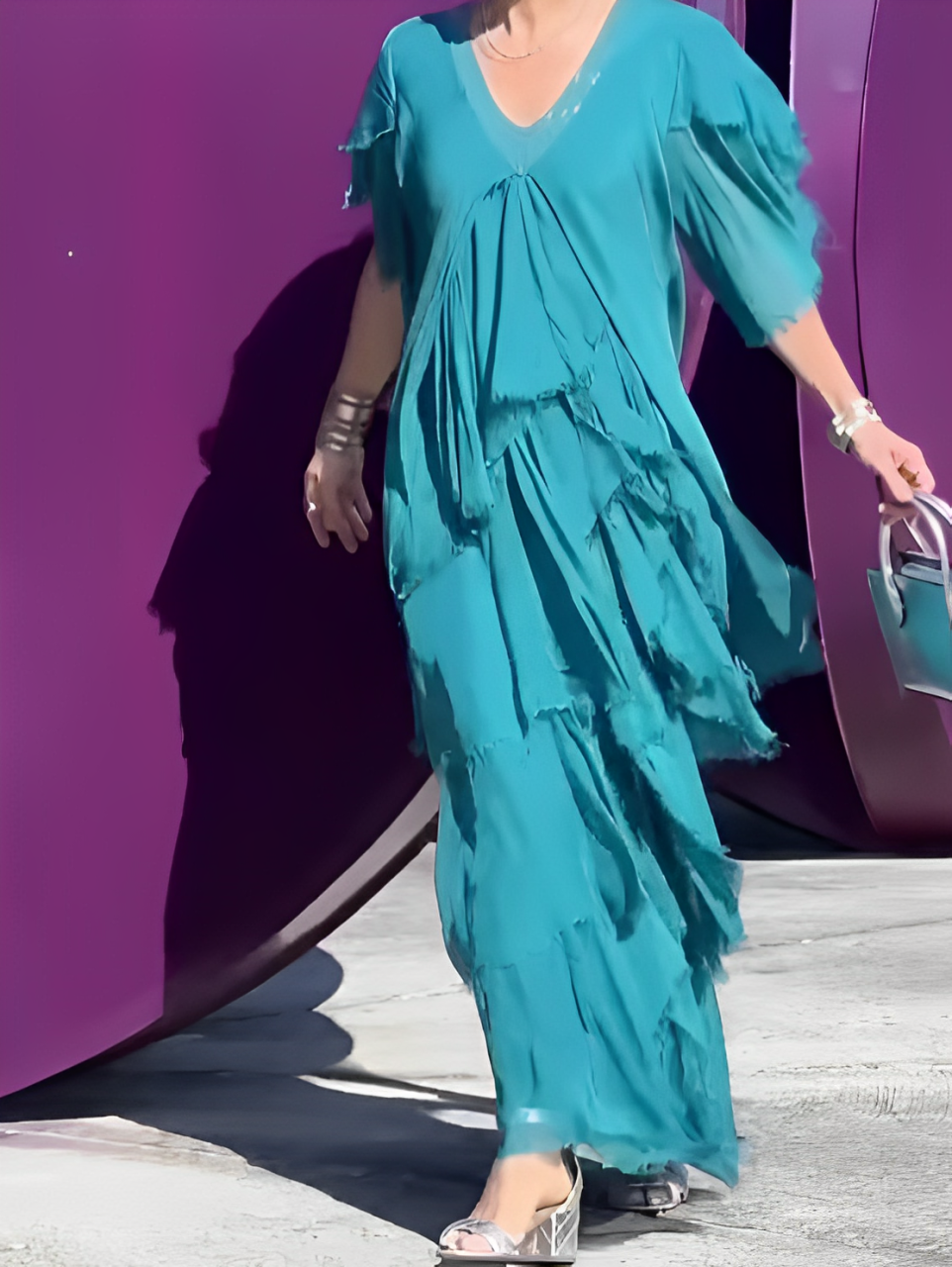 Zenova™ Valerie | Långklänning - ”V” halsringning