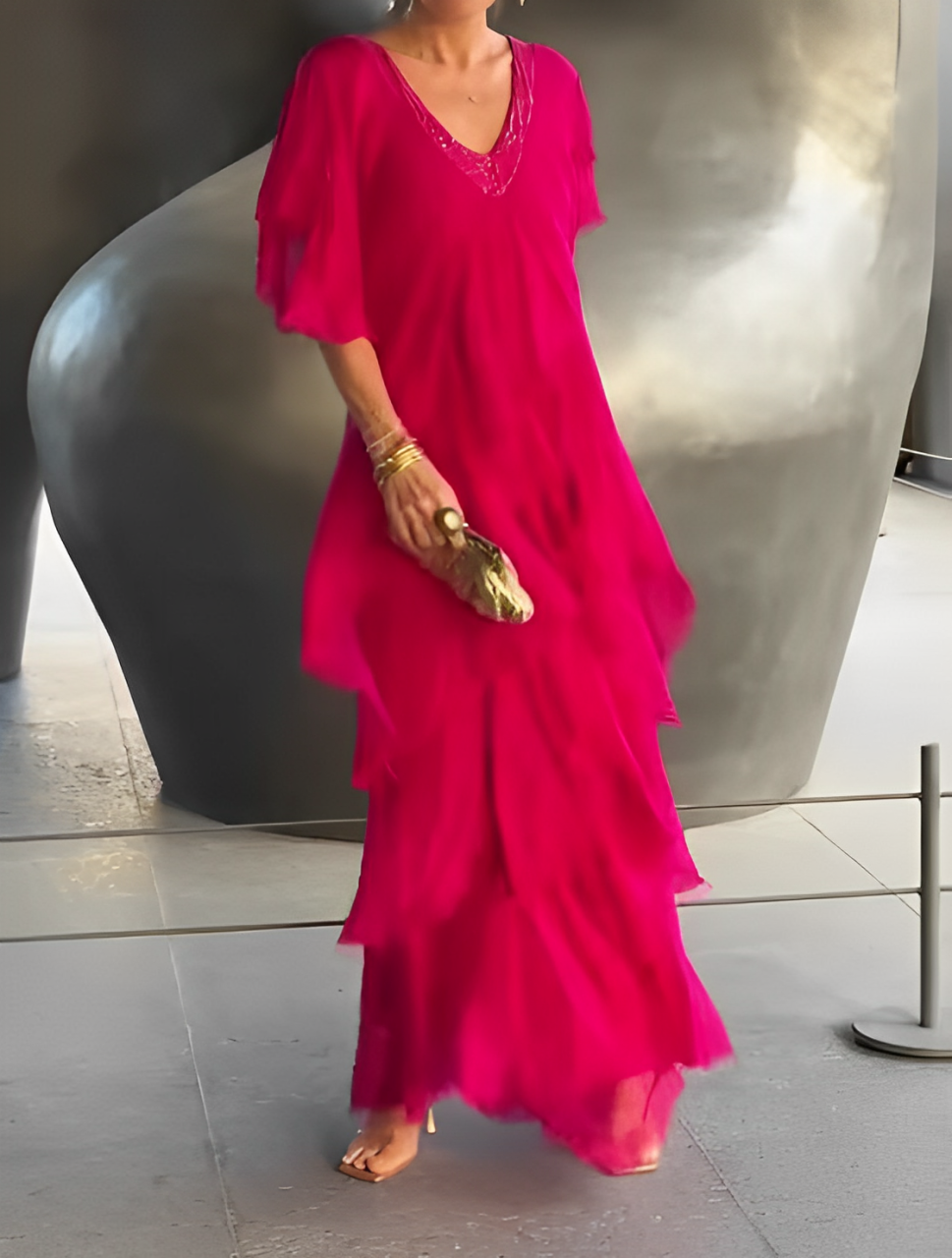 Zenova™ Valerie | Långklänning - ”V” halsringning