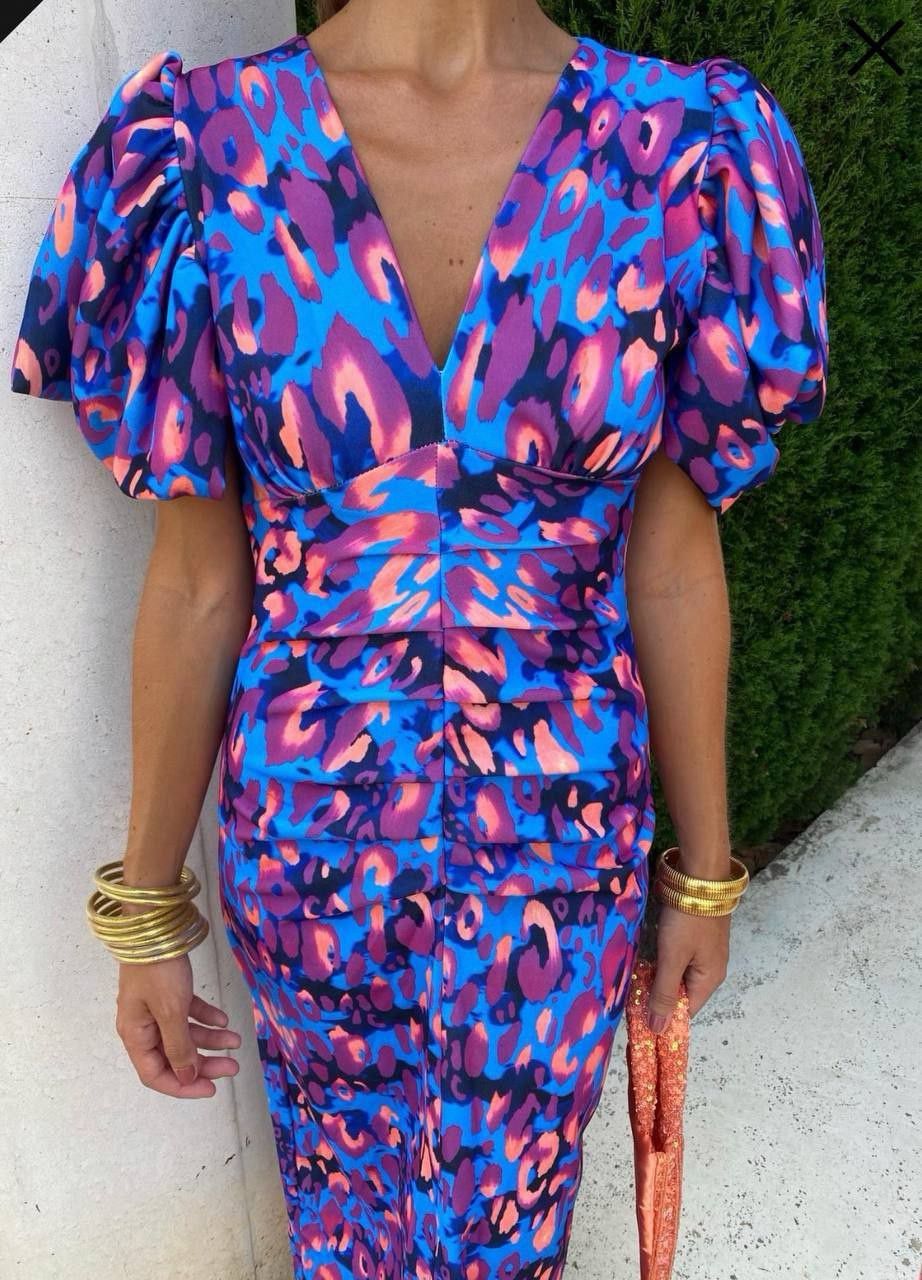 Zenova™ Marisa | Färgglad plisserad klänning