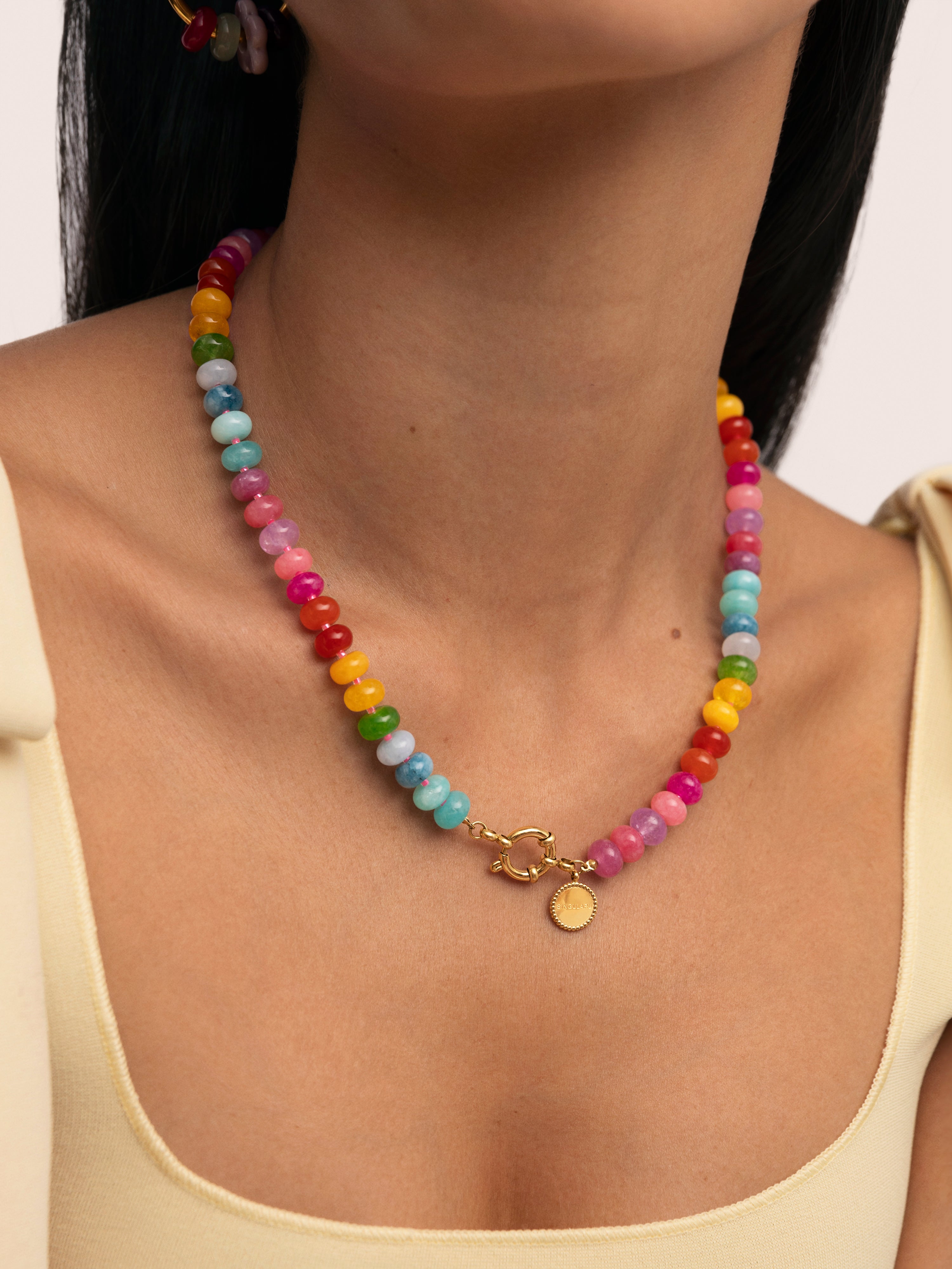 Bloom Stones rostfritt stål guldhalsband | Zenova™