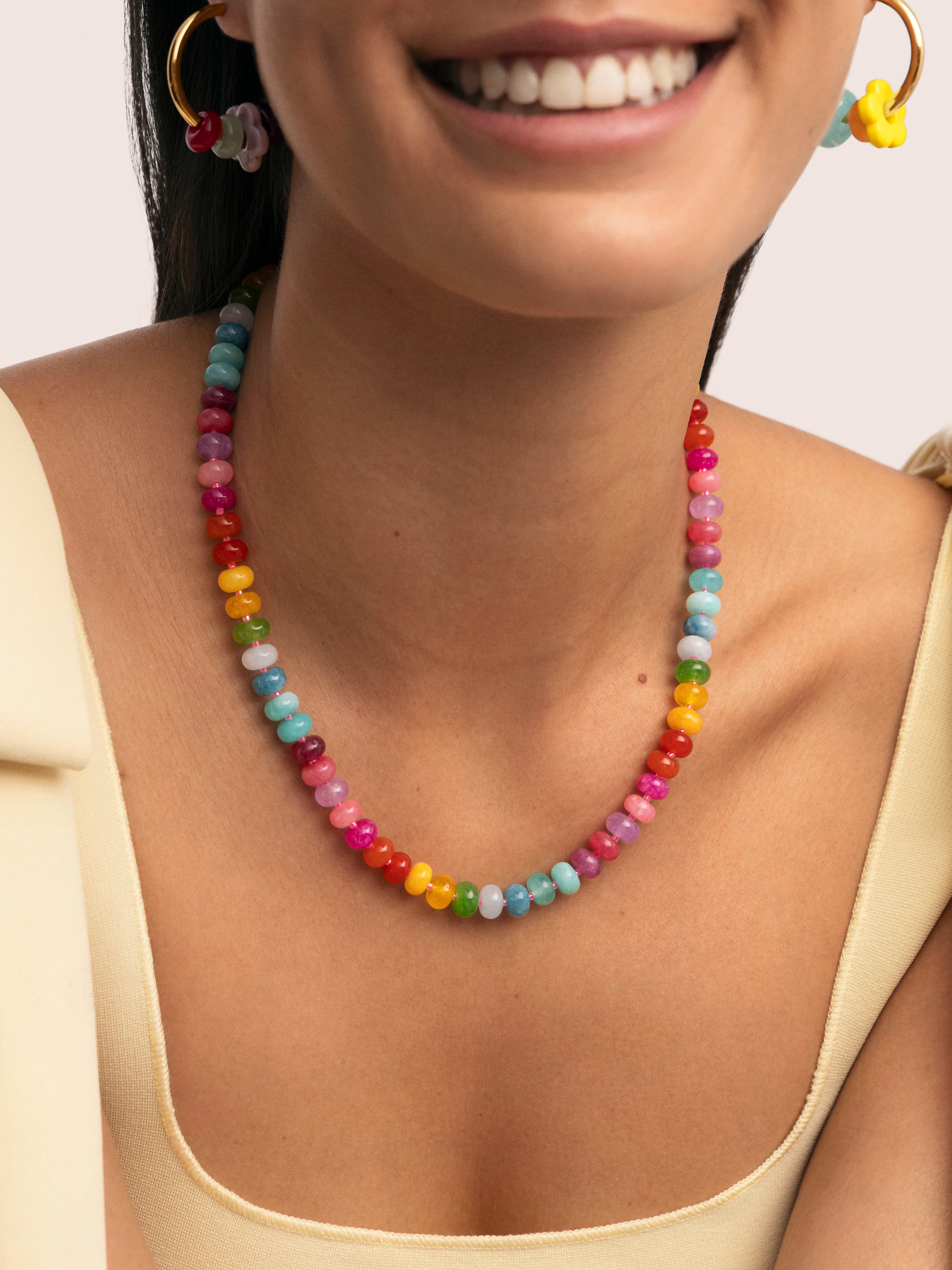 Bloom Stones rostfritt stål guldhalsband | Zenova™