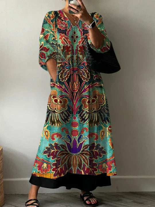 Maya™ Abito stampato elegante Clara