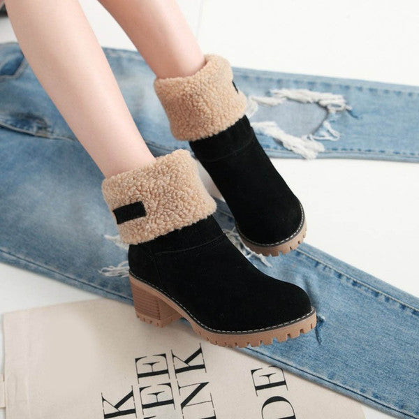 Zenova™ | Snygga och varma snöstövlar i läder