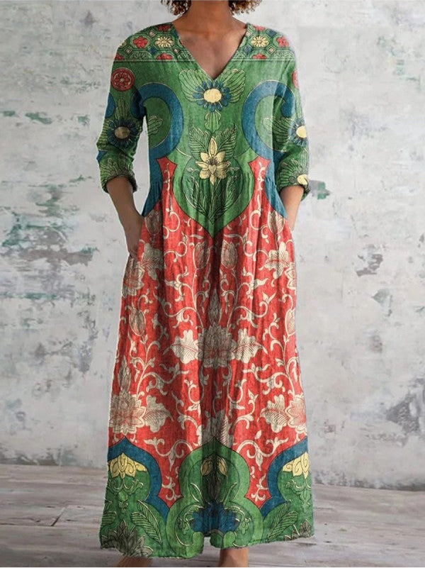 Zenova™ Celestine | Maxi dress with vintage floral print
