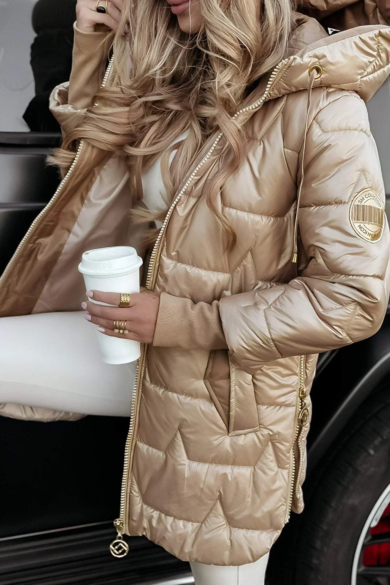 Zenova™ Channelie - Cappotto Invernale con Cappuccio