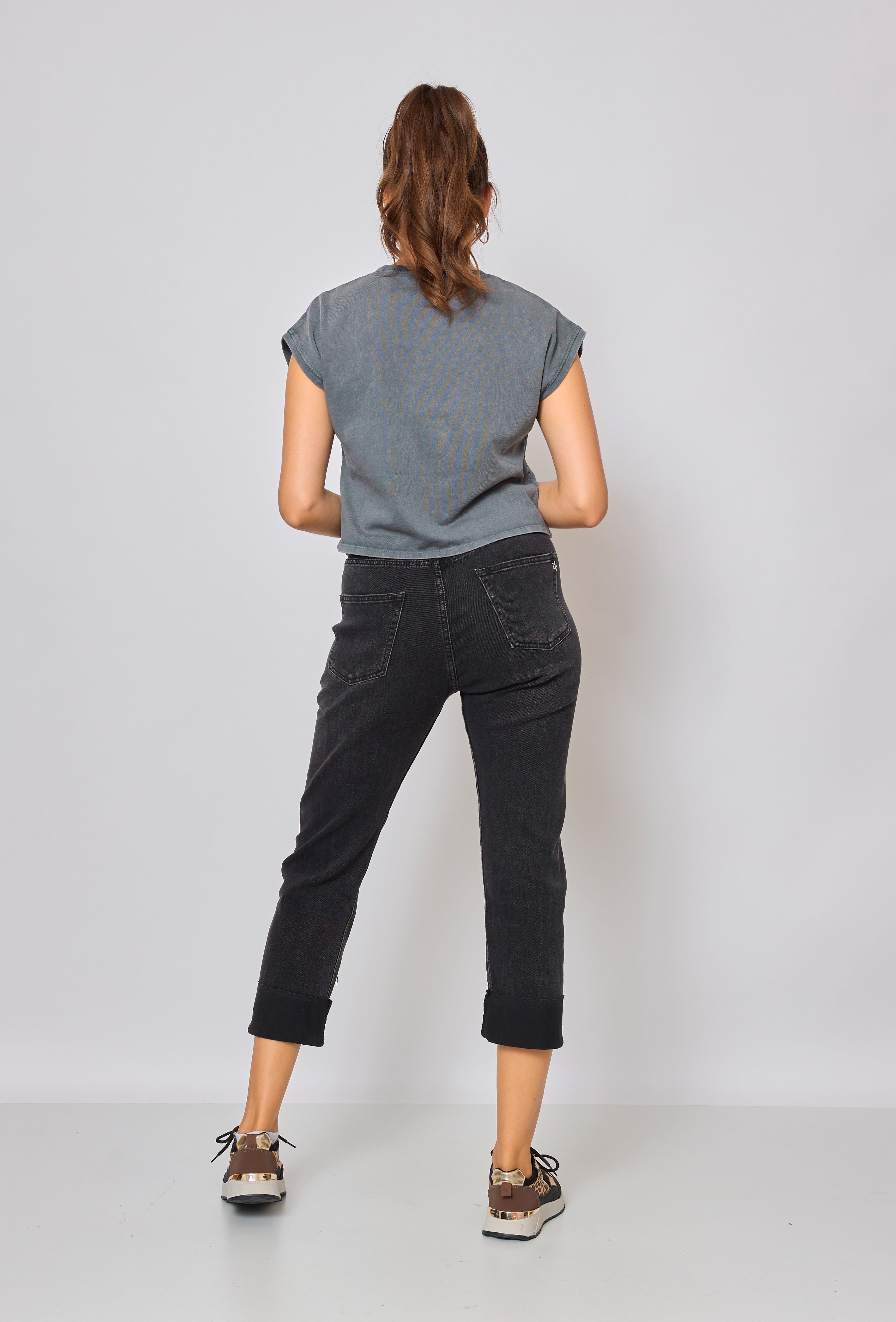 Zenova™ Seliana | Lösa jeans Asymmetrisk stängning