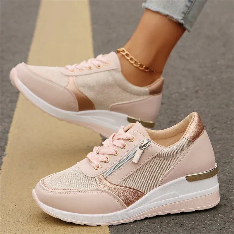 Yanna | Nuove Sneakers Ortopediche Allacciate con Zip Laterale da Donna
