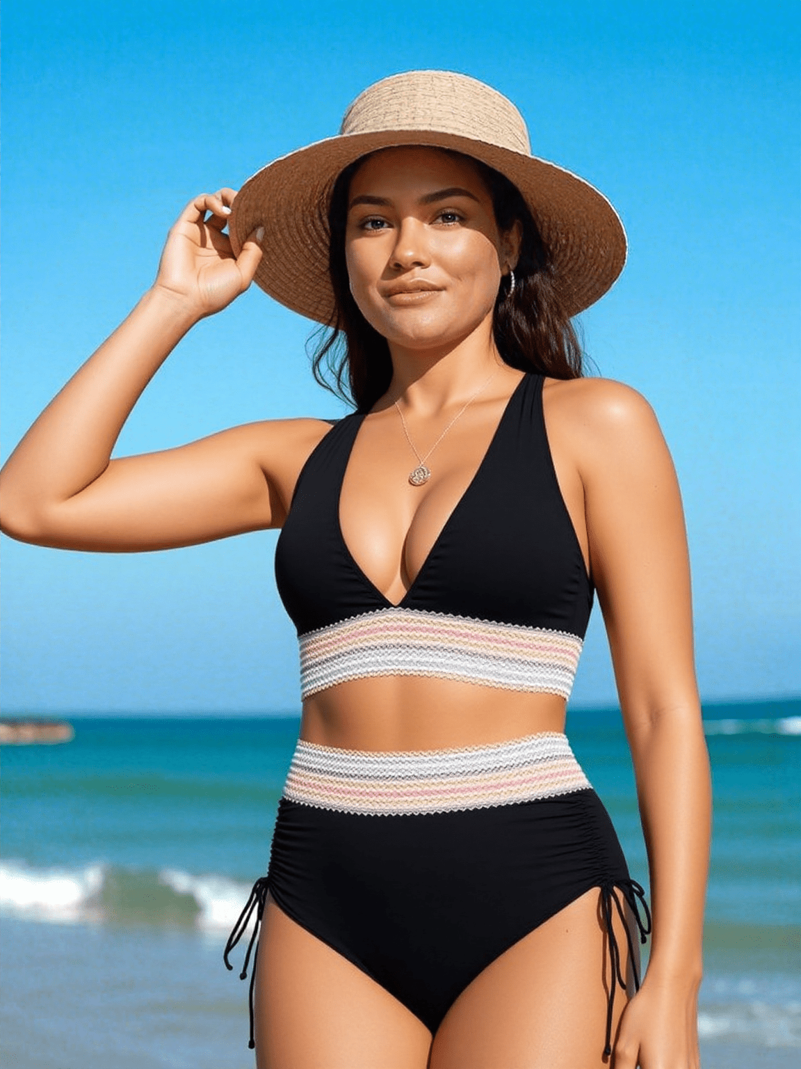 Zenova™ Lorine | Elegant skulpturell bikini med hög midja