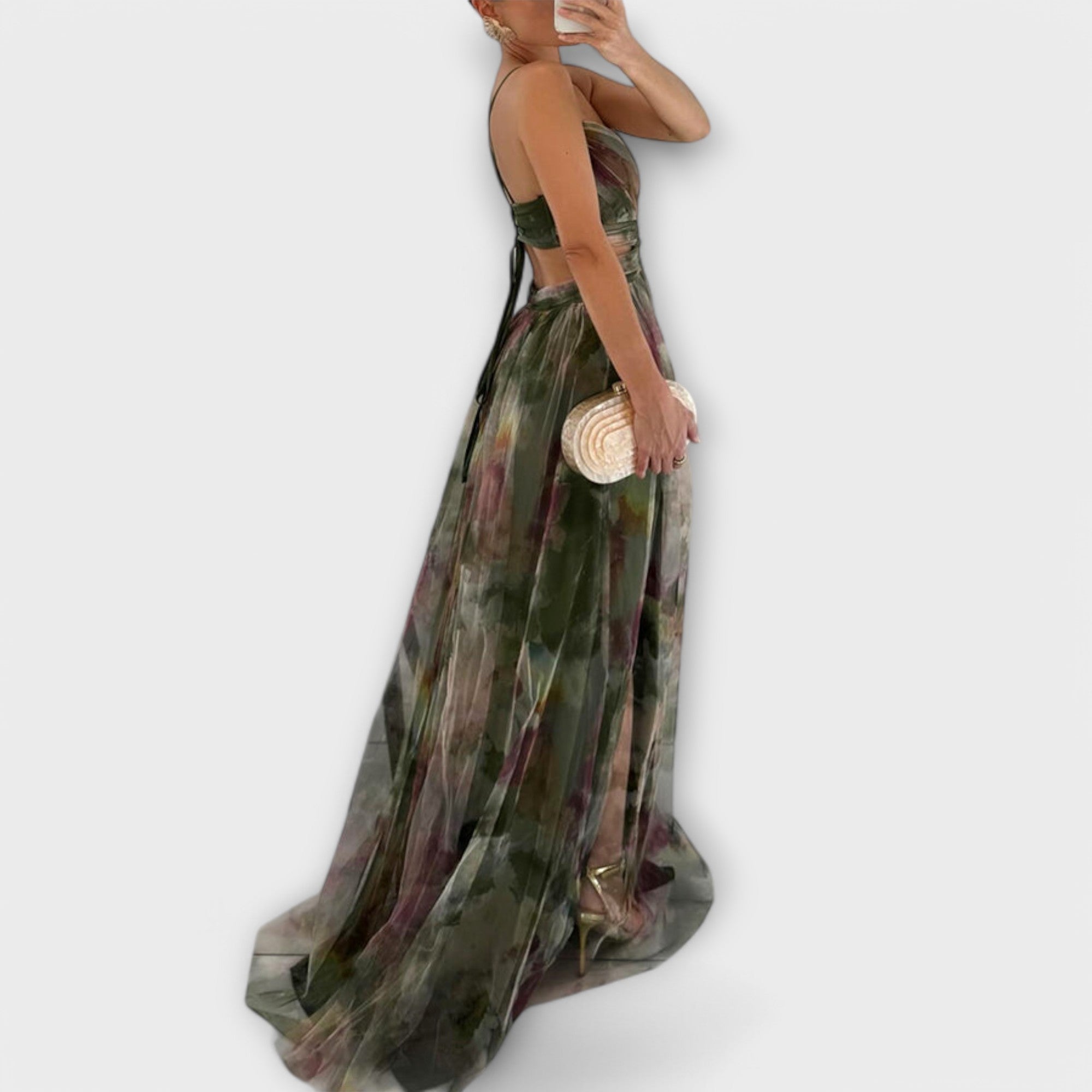 Beställ nu innan det är gZenova™ Sophia |Mesh Maxi Dressone!