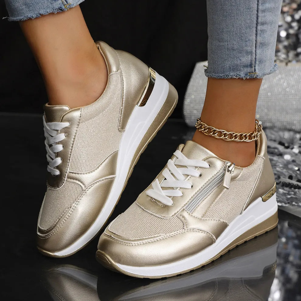 Yanna | New Lace-Up Orthopedic Sneakers with Side Zipper for Women