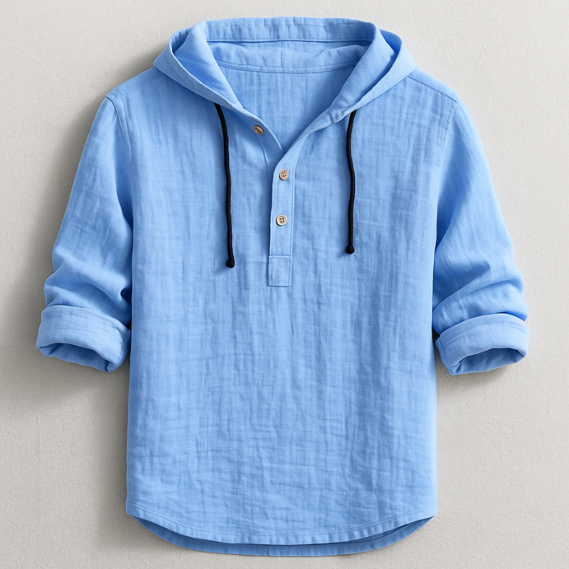 Camicia Franco in lino con cappuccio