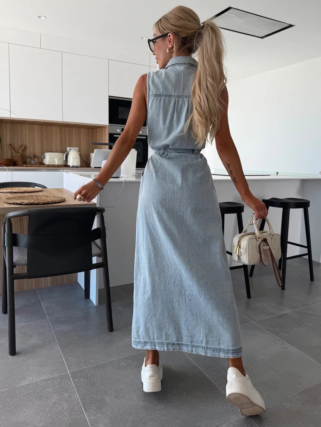Zenova™ Mary Jean | Maxi Denim Klänning