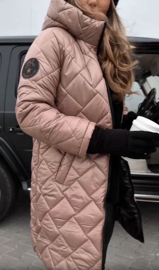 Alice- Elegant Quilted Down Jacket with Hood