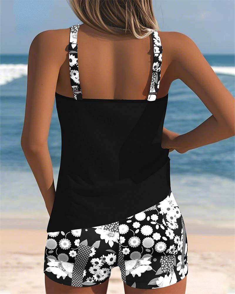 Zenova™ Mia | Baddräkt Tank Top Tryckt Boxer