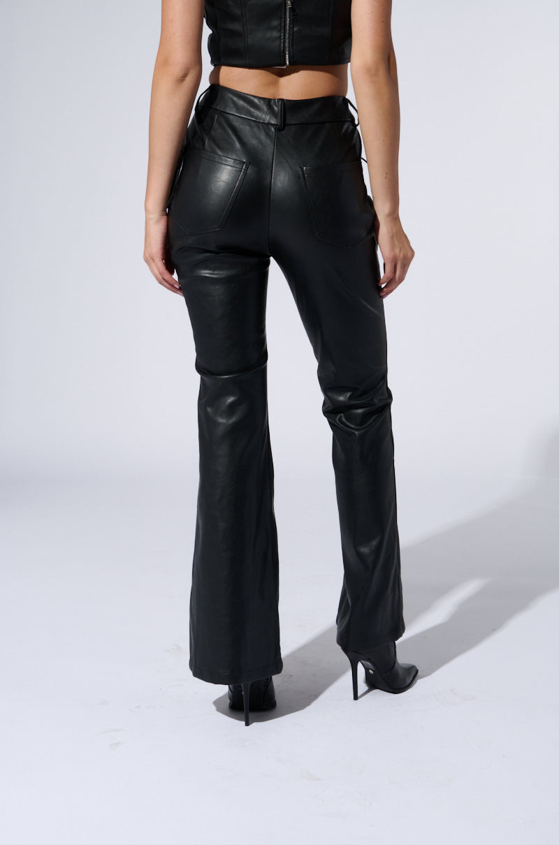 Pantaloni in pelle allacciati K-Pop Laux