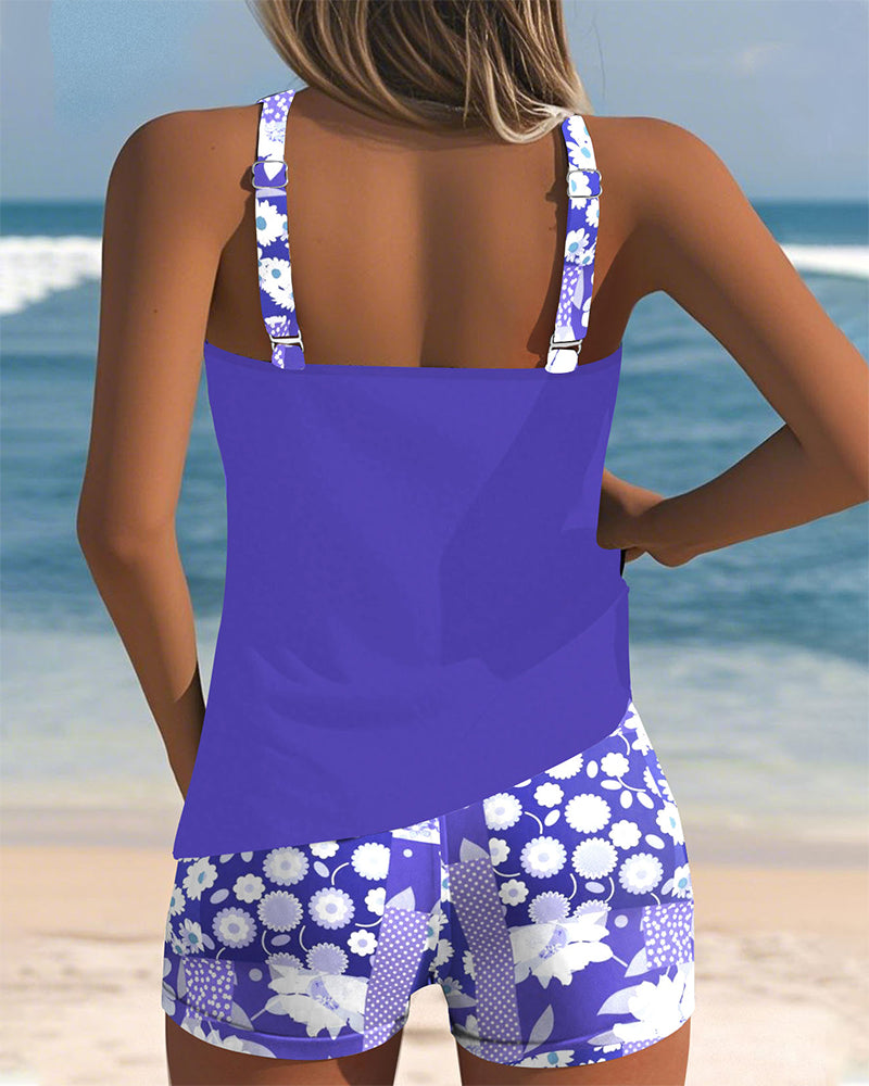 Zenova™ Mia | Baddräkt Tank Top Tryckt Boxer